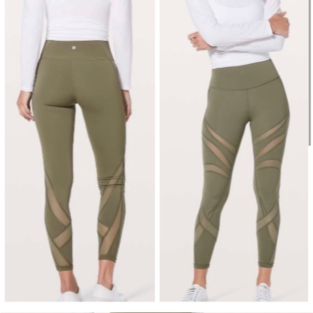 Lululemon Wunder Under 7/8 Mesh Size 4 Sage